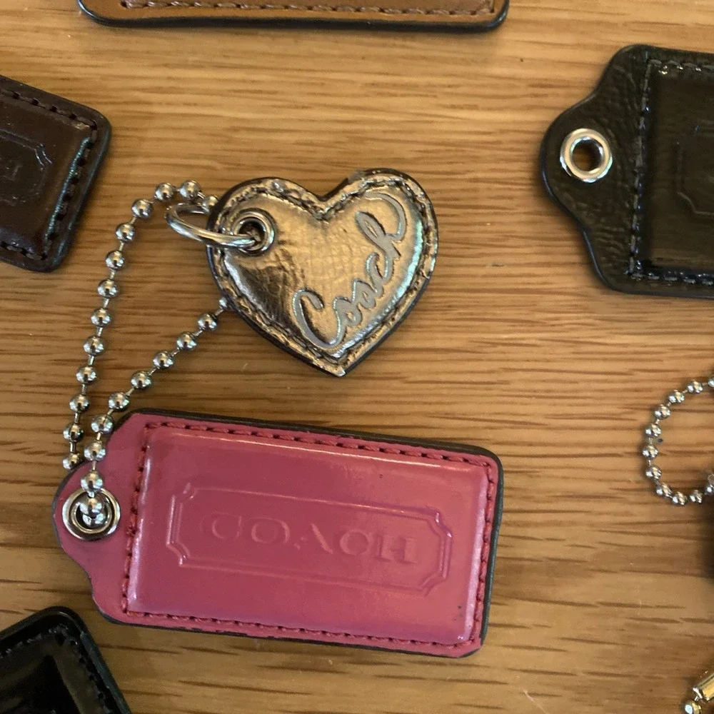 Coach Bag Charm Tag Fob Womens One Size Multicolor Leather Patent Lot Of 14 - Picture 4 of 8